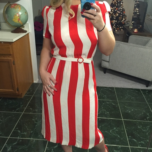 karin stevens Dresses & Skirts - 1950's Vintage red and white stripe